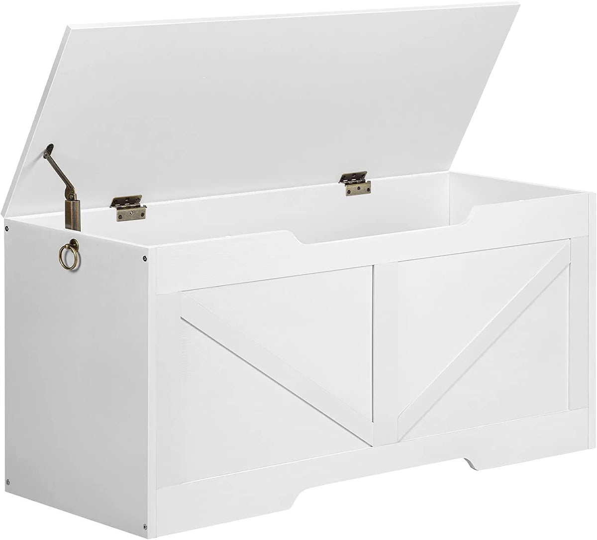 White Wooden Storage Bench S742
