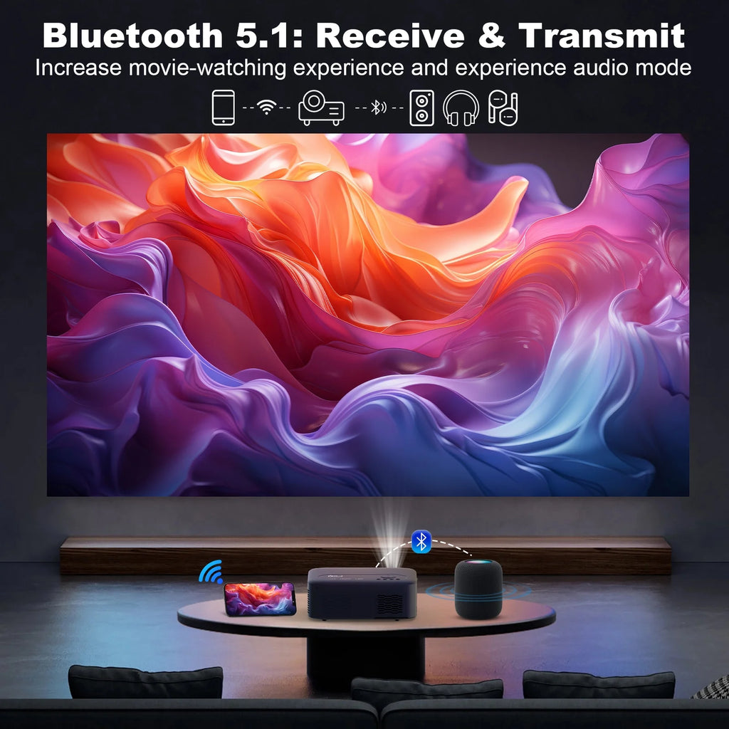 5G WiFi Bluetooth Native 1080P LCD Projector G82422