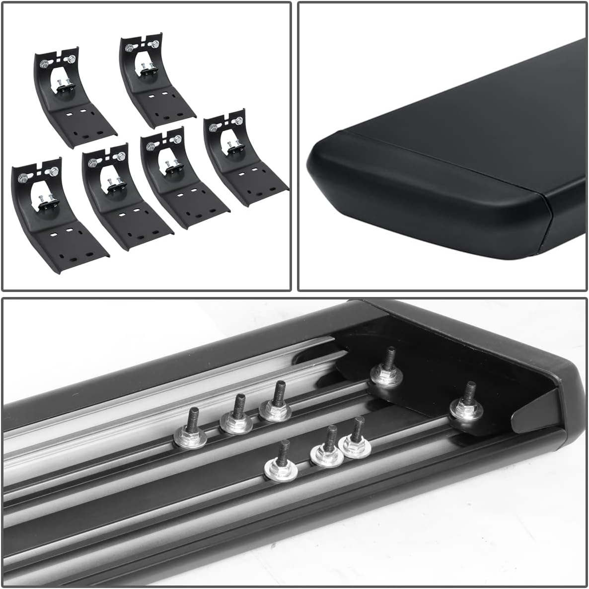 5.5 Inches Side Step Nerf Bar Running Boards Aluminum Black Powdercoated O1939