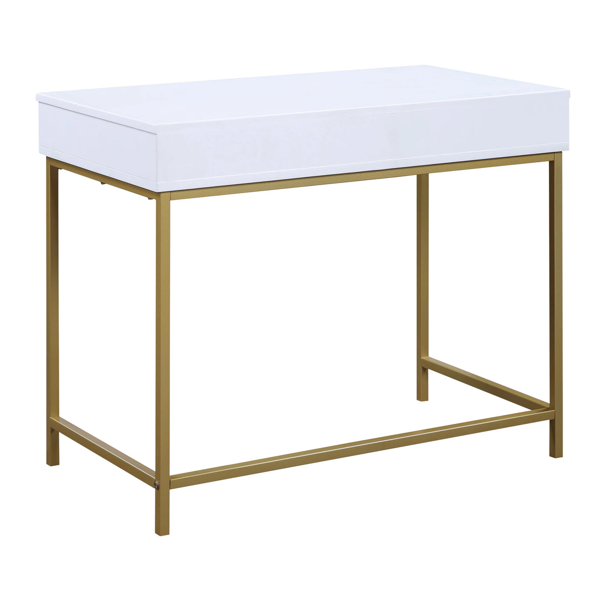 White Engineered Wood Desk with Metal Legs I761088