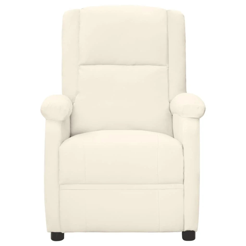 Cream White Faux Leather Massage Chair S23099
