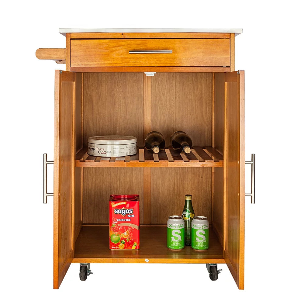 Rolling Kitchen Cart with Drop-Leaf Tabletop H5700