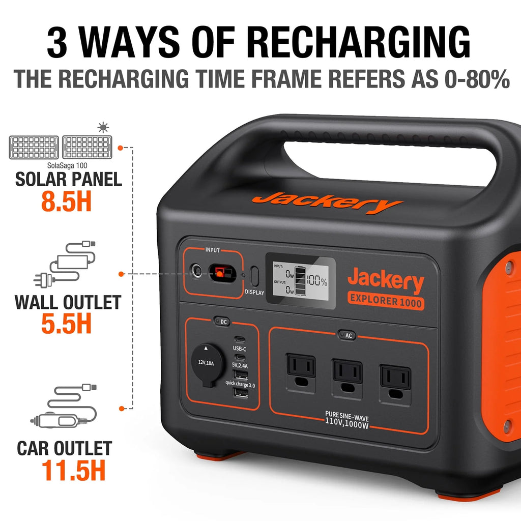 1002Wh Portable Power Station with 3x1000W AC Outlets X61429