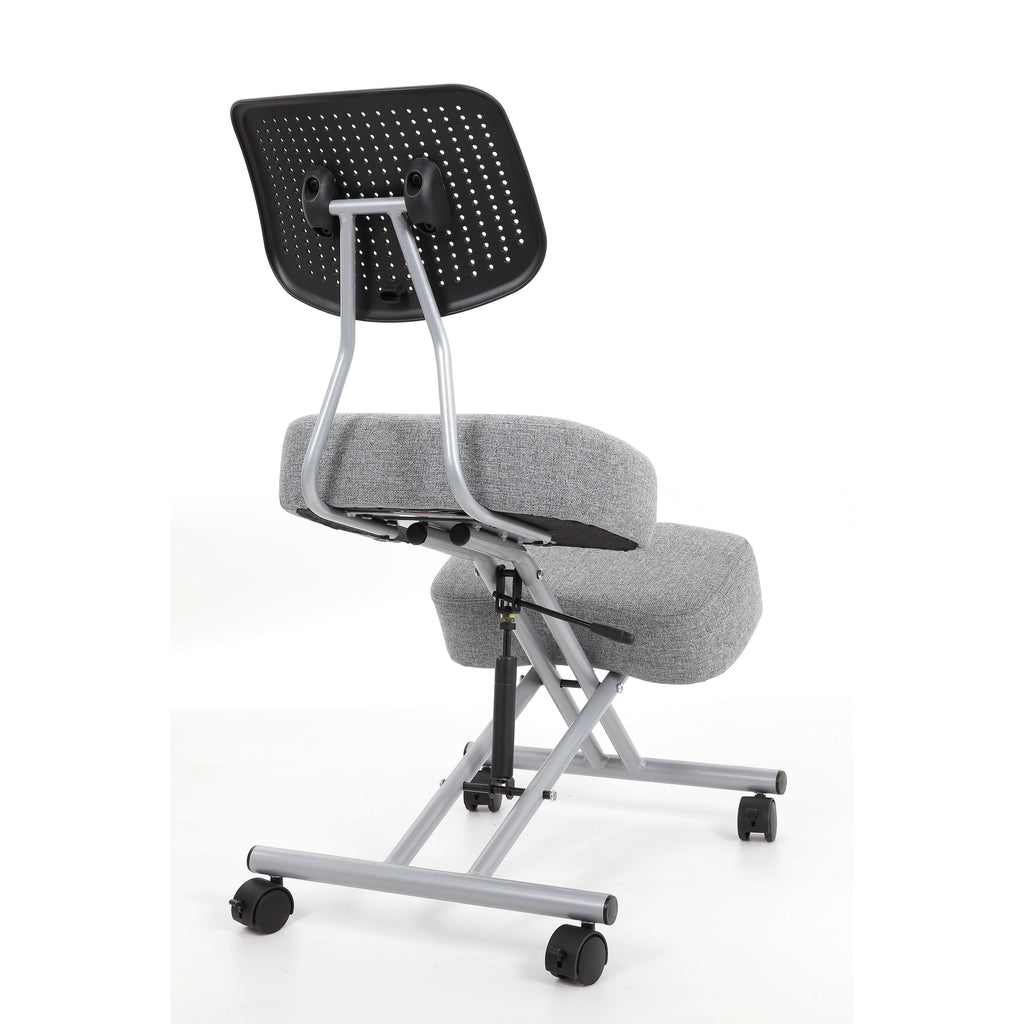 Black Height Adjustable Kneeling Chair with Back Support L9253
