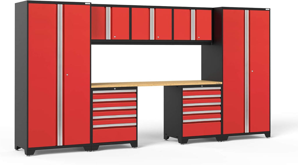 Red 8 Piece Garage Cabinets X4050
