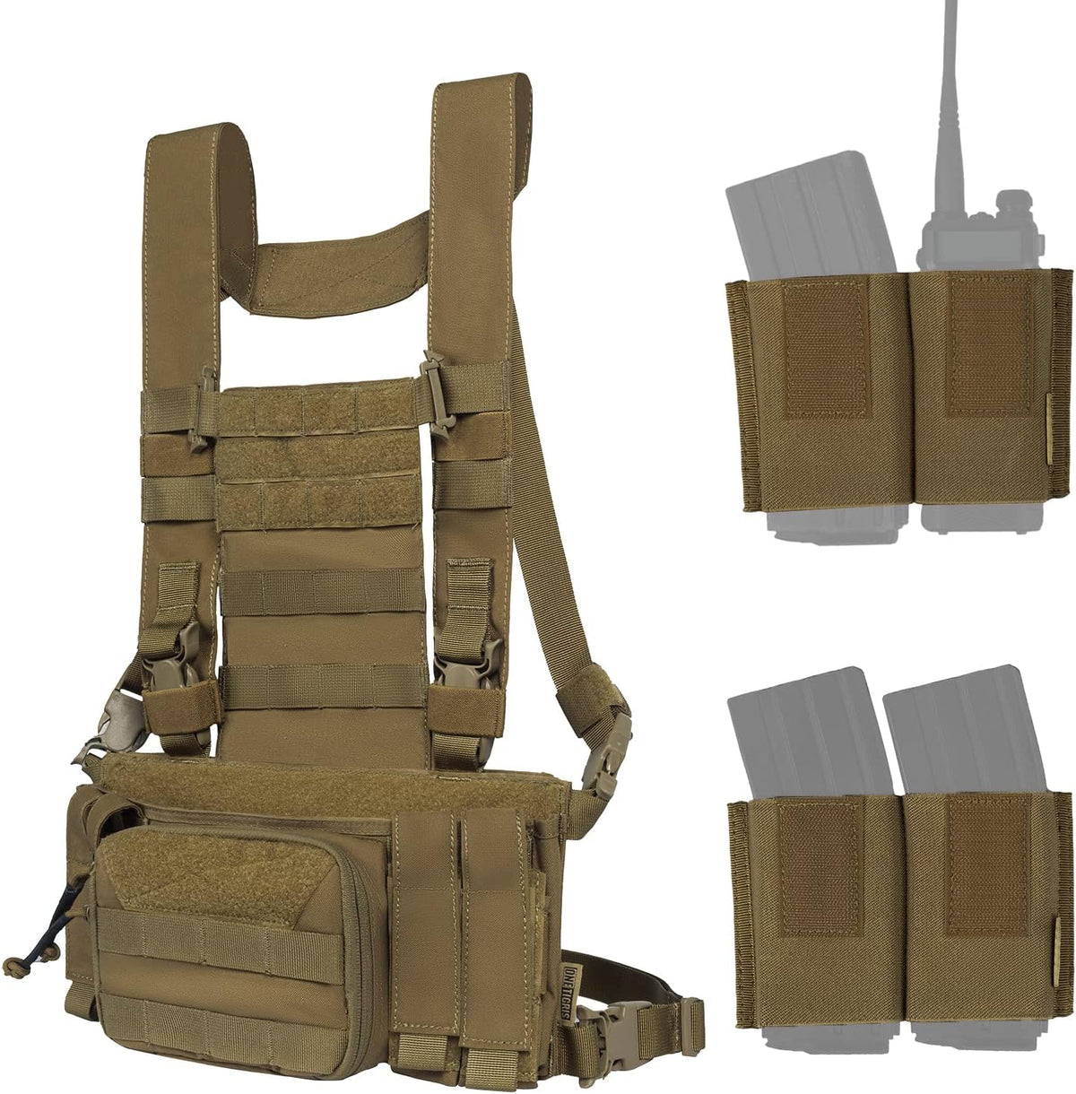 MOLLE Tactical Chest Rig with H Harness & Mag Pouch H4600