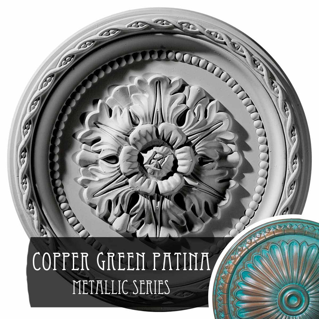 Hand-Painted Copper Green Patina Ceiling Medallion M29071