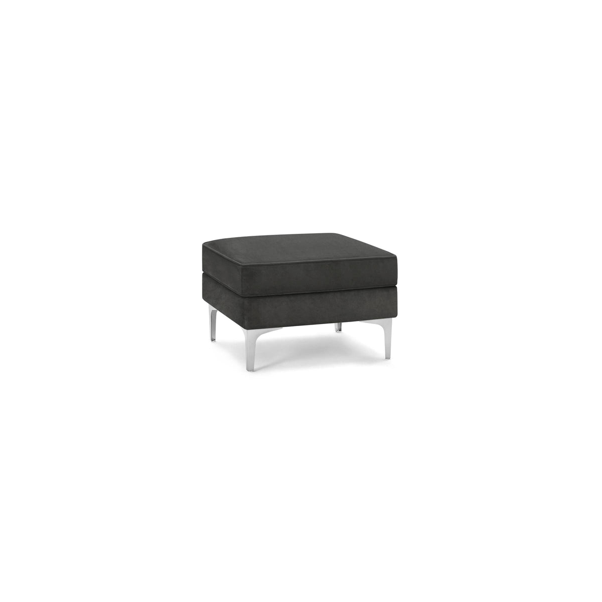 Graphite Gray Ottoman with Chrome Metal Legs Y880284