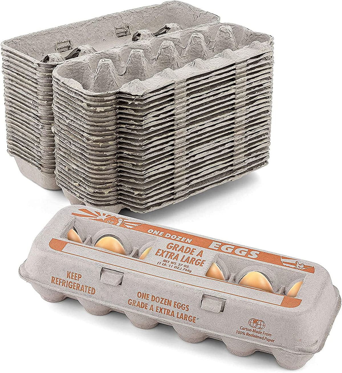 Printed XL Pulp Egg Cartons 12 Count Pack of 25 L658008