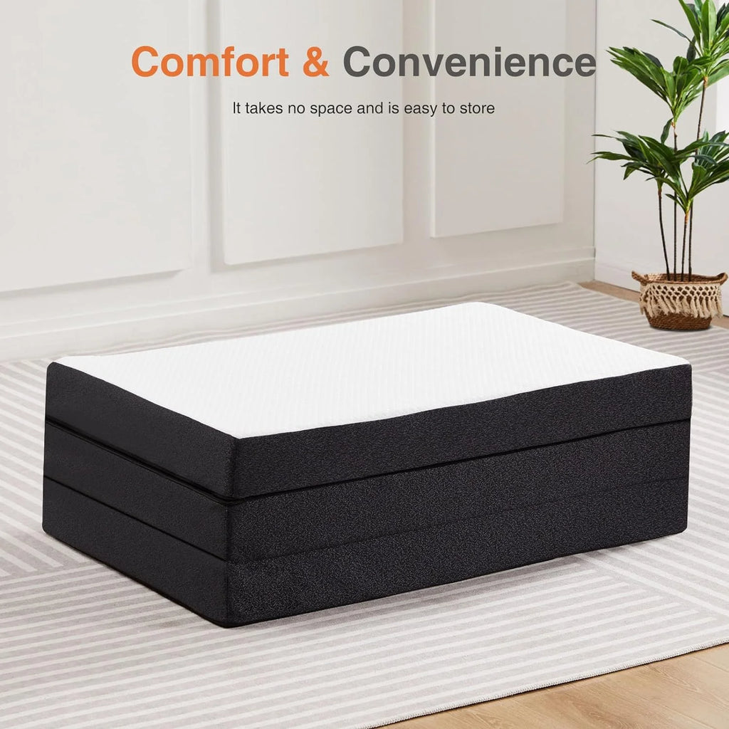 4 Inch Tri Folding Memory Foam Mattress F944