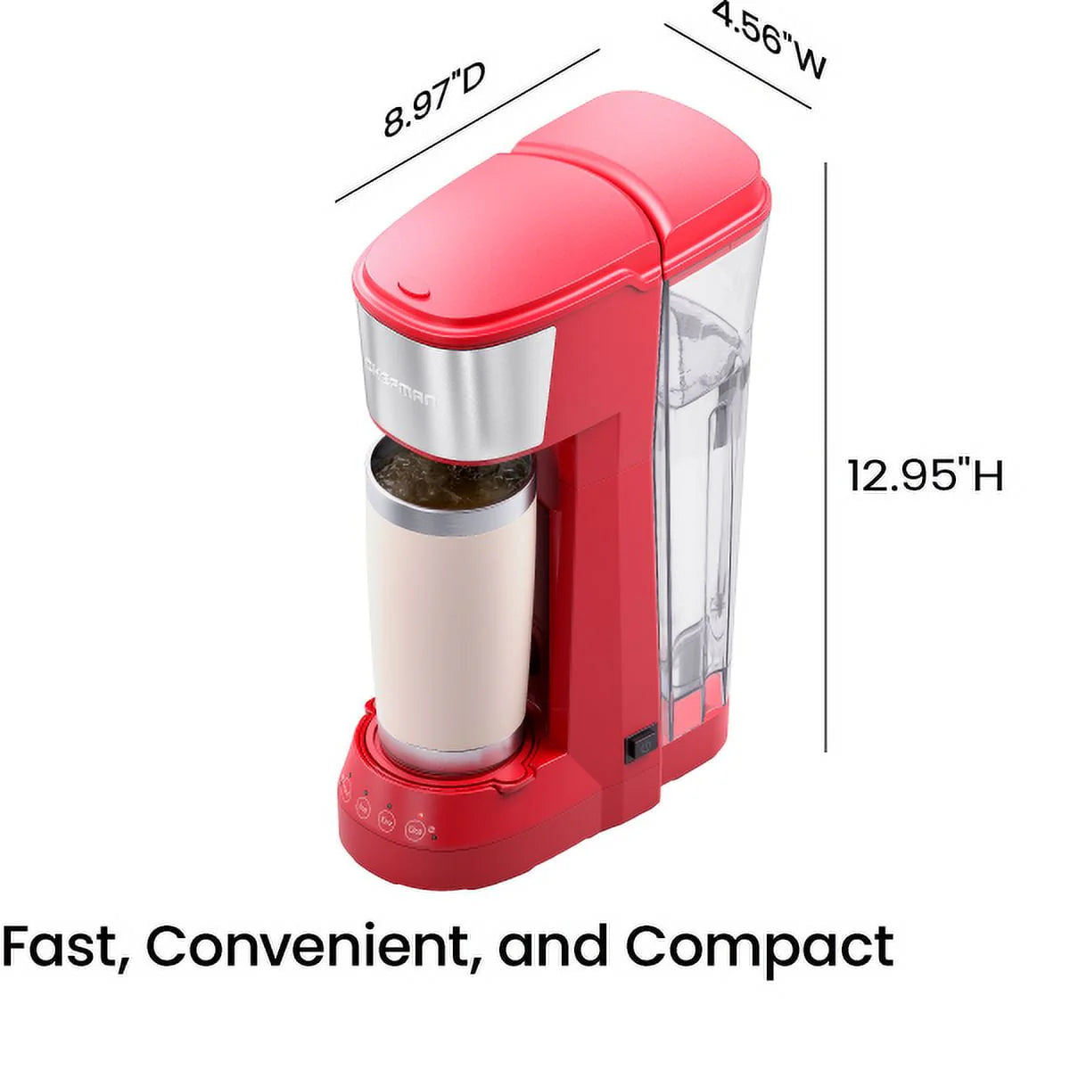 Single Serve Coffee Maker 40oz Water Reservoir Red R889