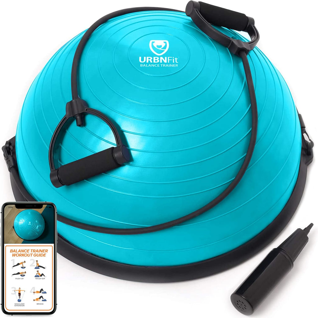 Half Yoga Ball Trainer with Resistance Bands and Pump, Pack of 2 Z773