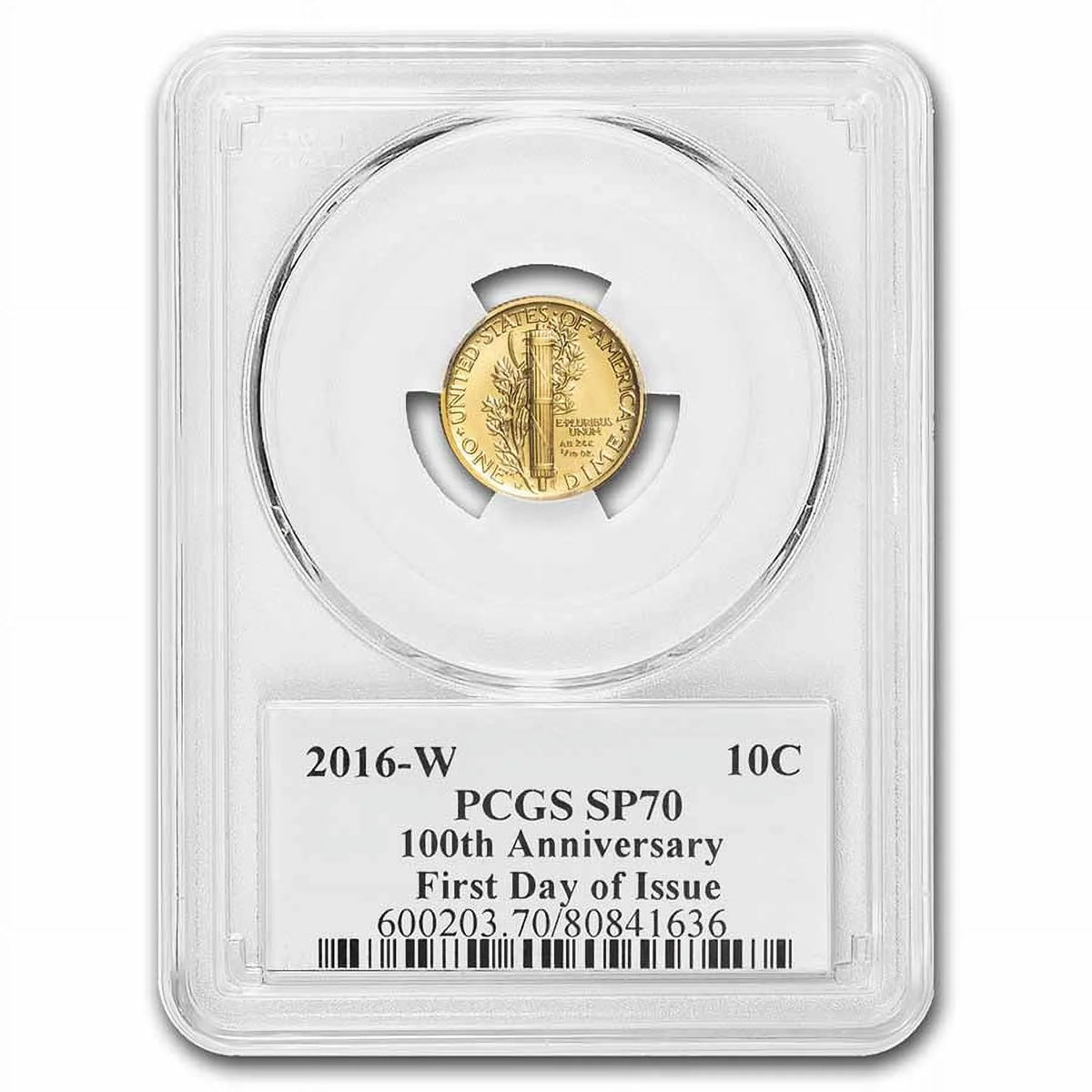 1/10 oz Gold Mercury Dime O811