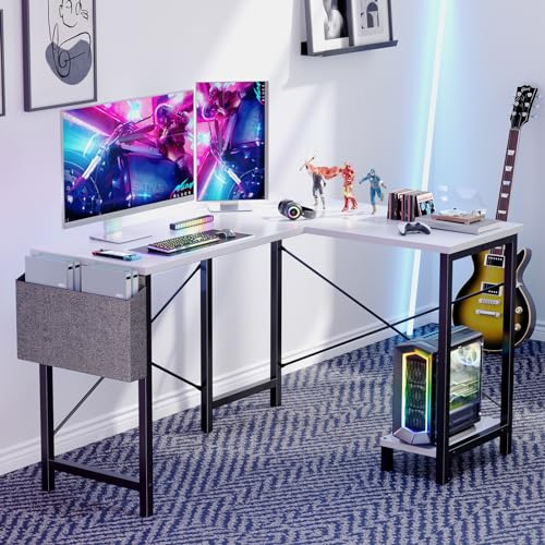 L Shaped 50 Inch Black Computer Desk with CPU Stand K934520