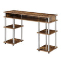 Brown Student Desk with Shelves E6292