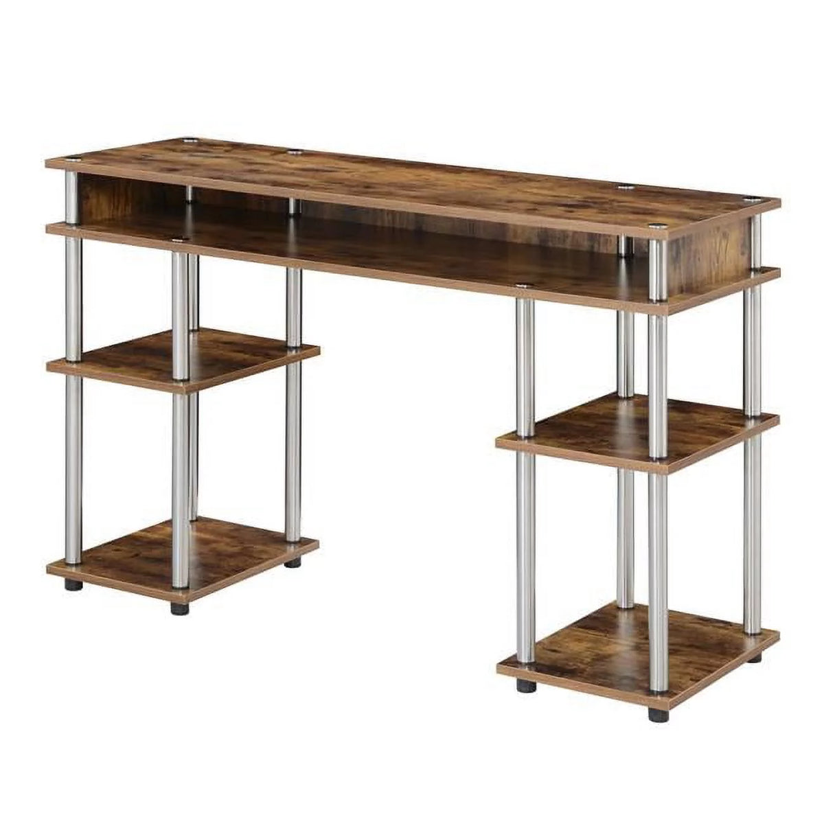 Brown Student Desk with Shelves E6292