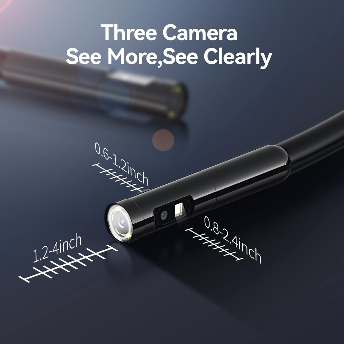 Industrial Borescope Inspection Camera with 5inch 720P HD Screen, 16.5ft E5854