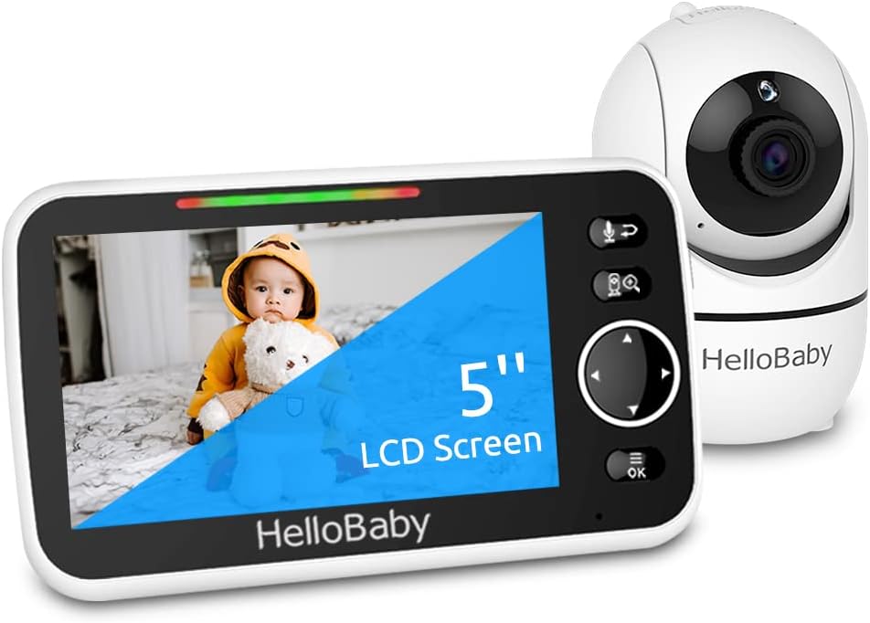 5 Inch Pan-Tilt-Zoom Video Baby Monitor with Camera and Audio A295672