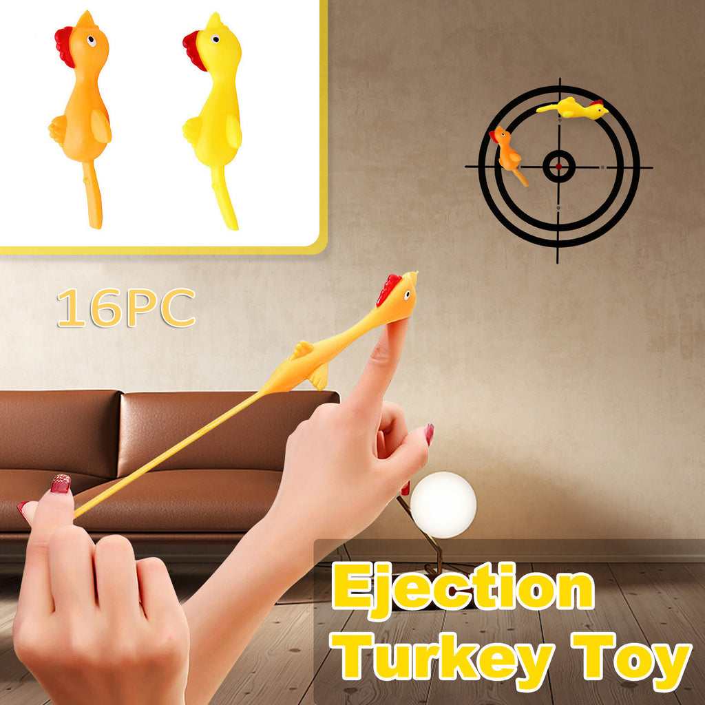 16 PCS Rubber Chicken Flying Toy O546