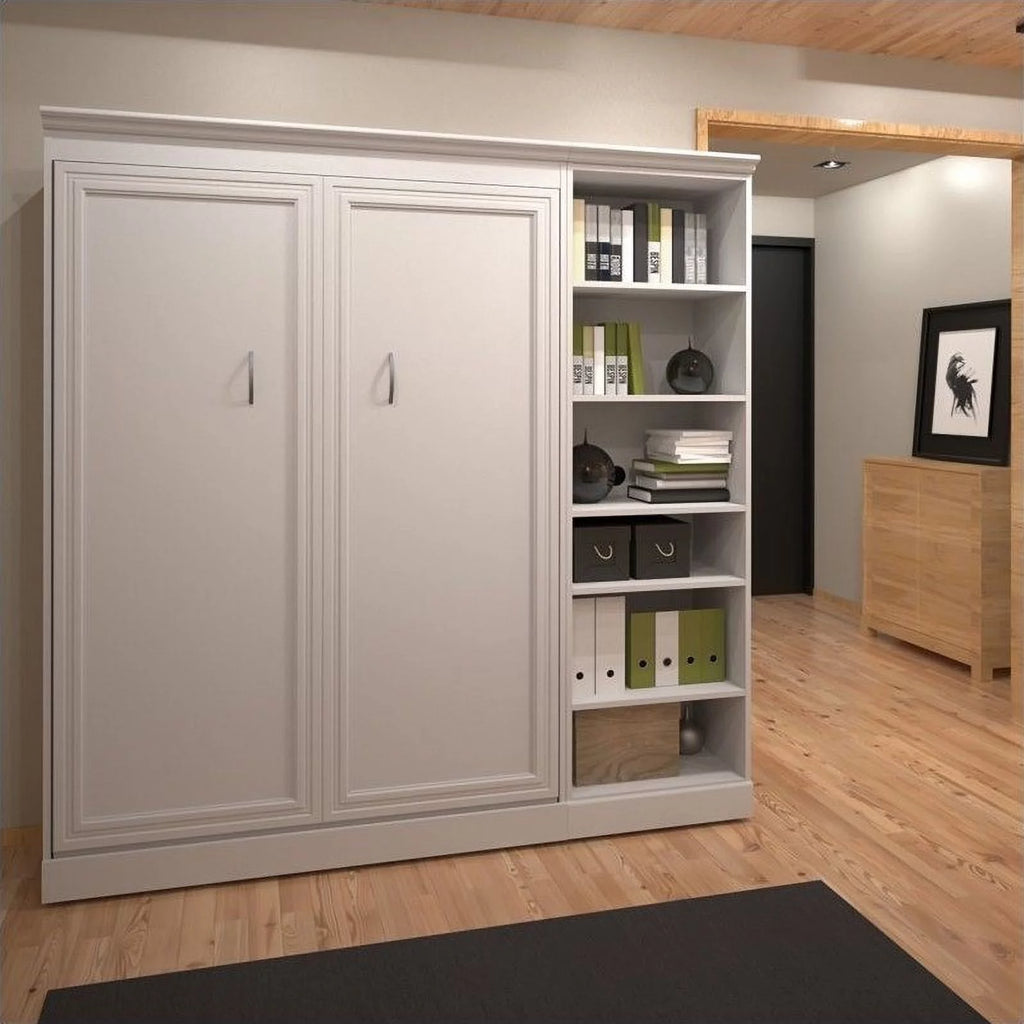 84'' Full Wall Bed with Storage Unit White O2093