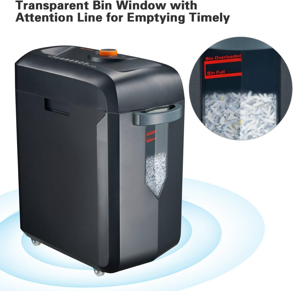 14-Sheet Cross-Cut Heavy Duty Paper and Credit Card Shredder with 5 Gallons Pullout Basket W46132