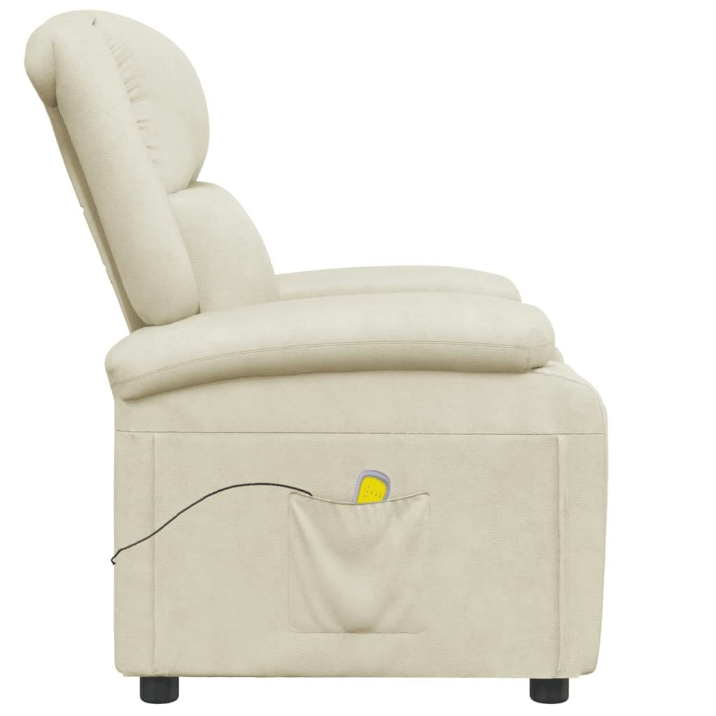 Cream White Faux Leather Massage Chair S23099