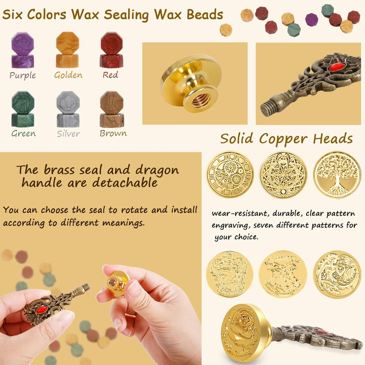 Pheasant Quill Pen and Ink Set Wax Seal Stamp Kit with Leather Journal Notebook Feather Dip Pen, Calligraphy Pen Set, 7 Wax Stamp Heads, Pack of 2 T759626