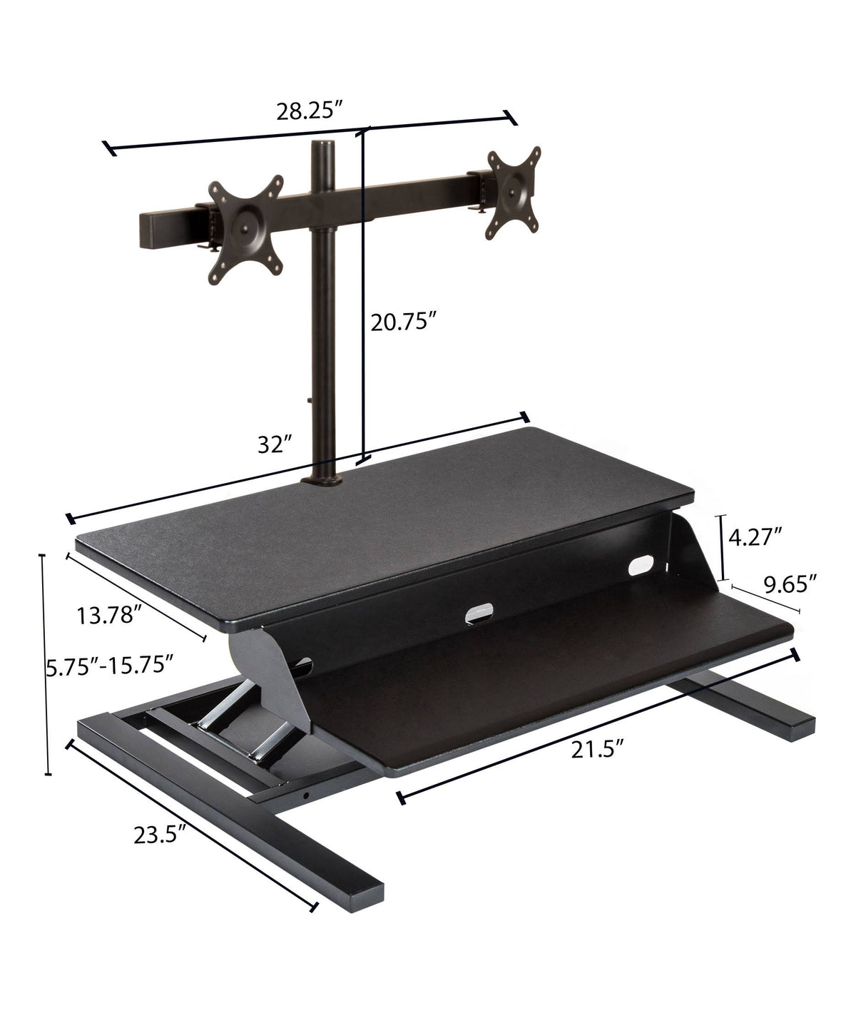 Adjustable Standing Desk Converter with Dual M E696