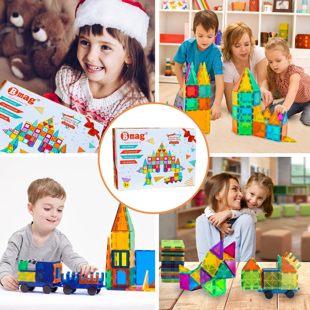 120 Pcs 3D Color Magnet Building Tiles Set Q2874