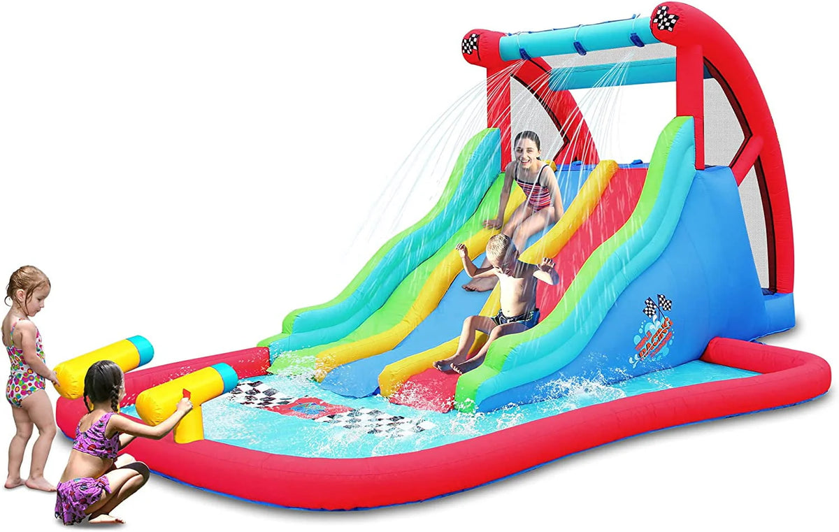 Inflatable Water Slide with Climbing Wall and Pool H79283