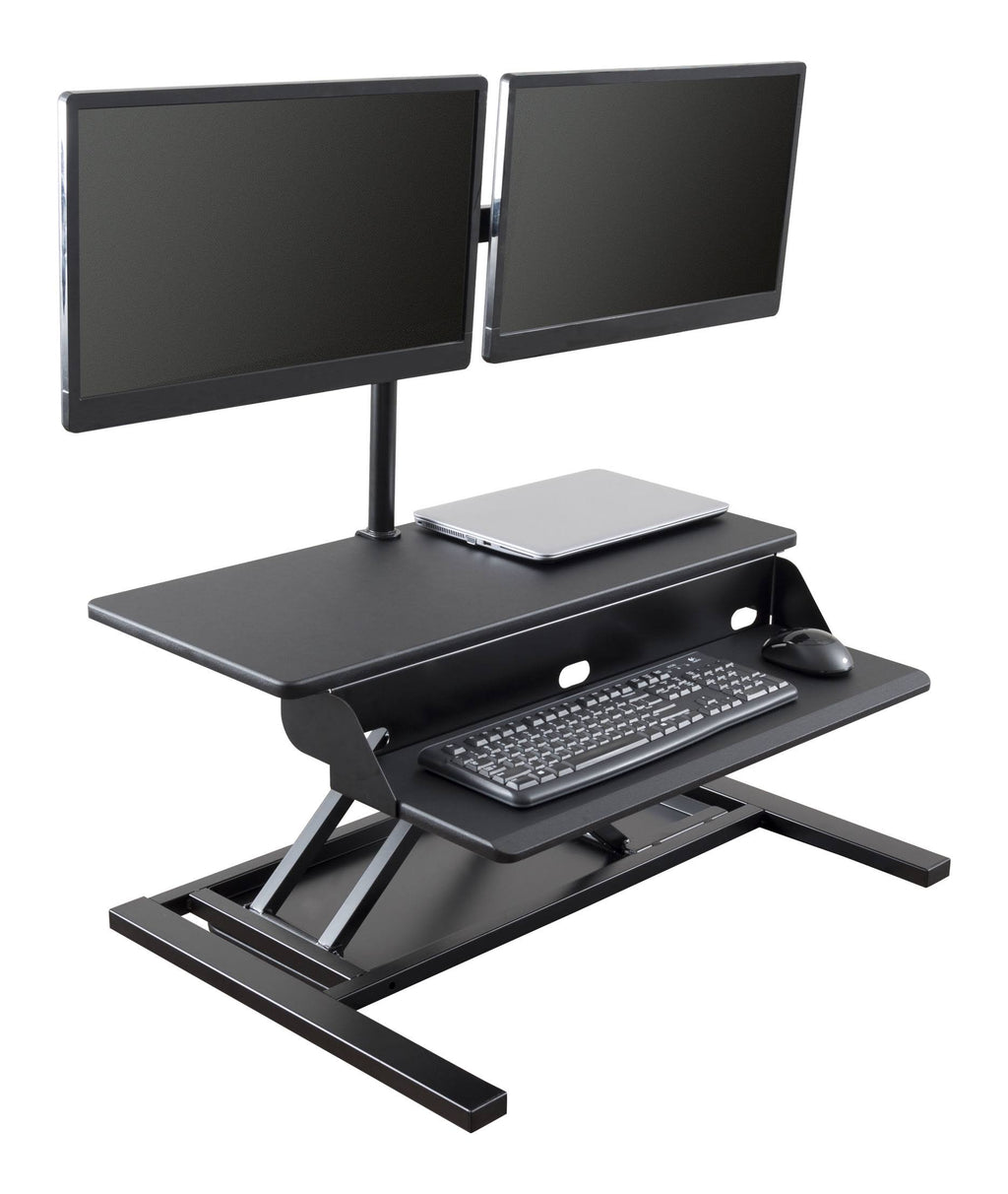 Adjustable Standing Desk Converter with Dual M E696