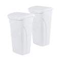 10 Gal Kitchen Trash Can with Dual Swing Lid, Pack of 2, White D9879