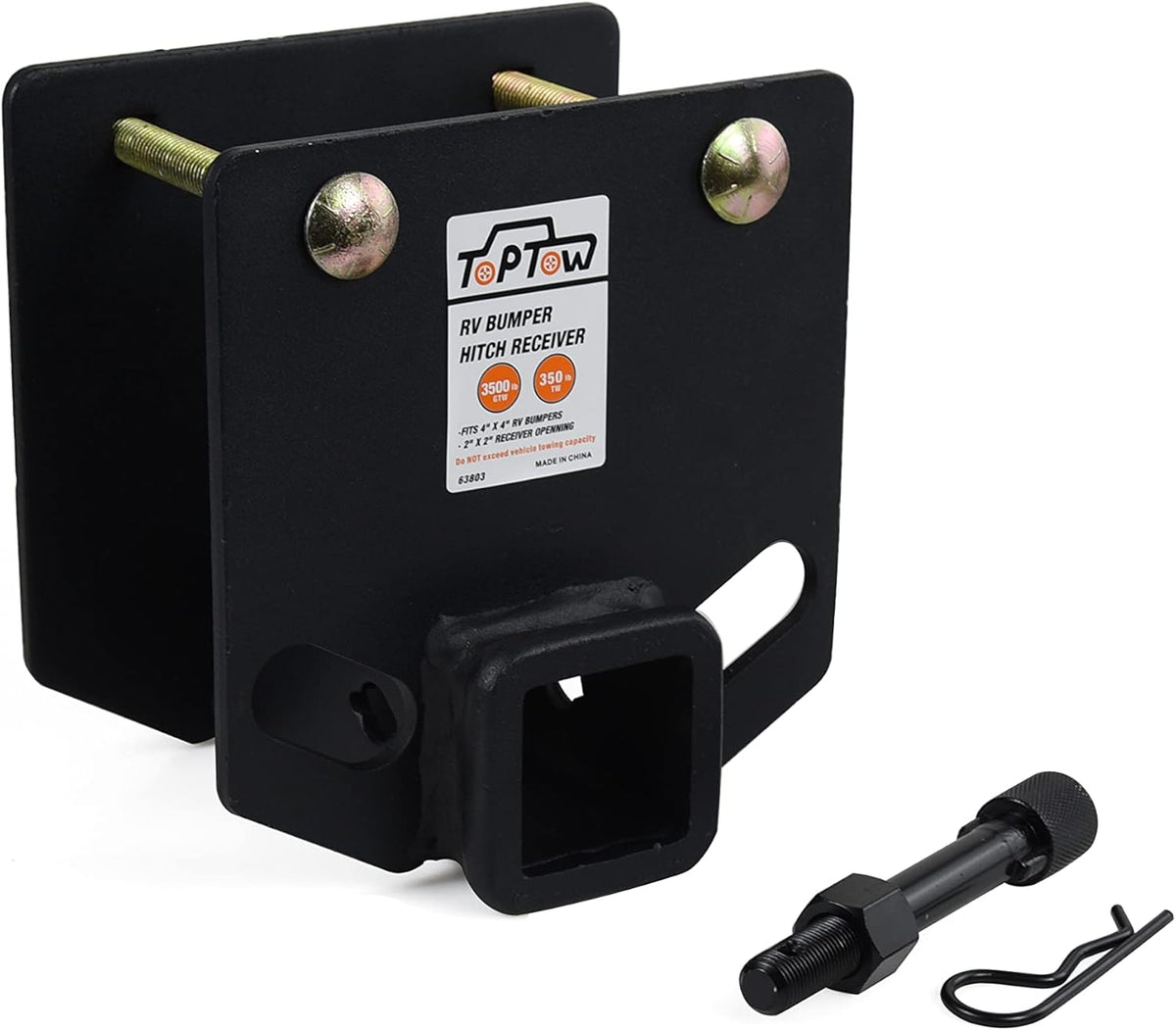 2 inch RV Bumper Hitch Receiver Adapter, 3500 LBS, Pack of 2 P58669
