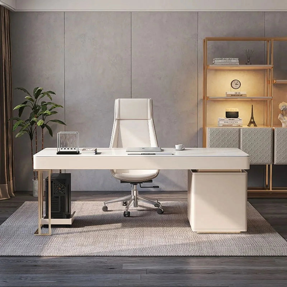 Modern Metal Computer Writing Desk with Shelf C786