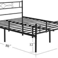 Black Metal Queen Bed Frame with Headboard Q35712