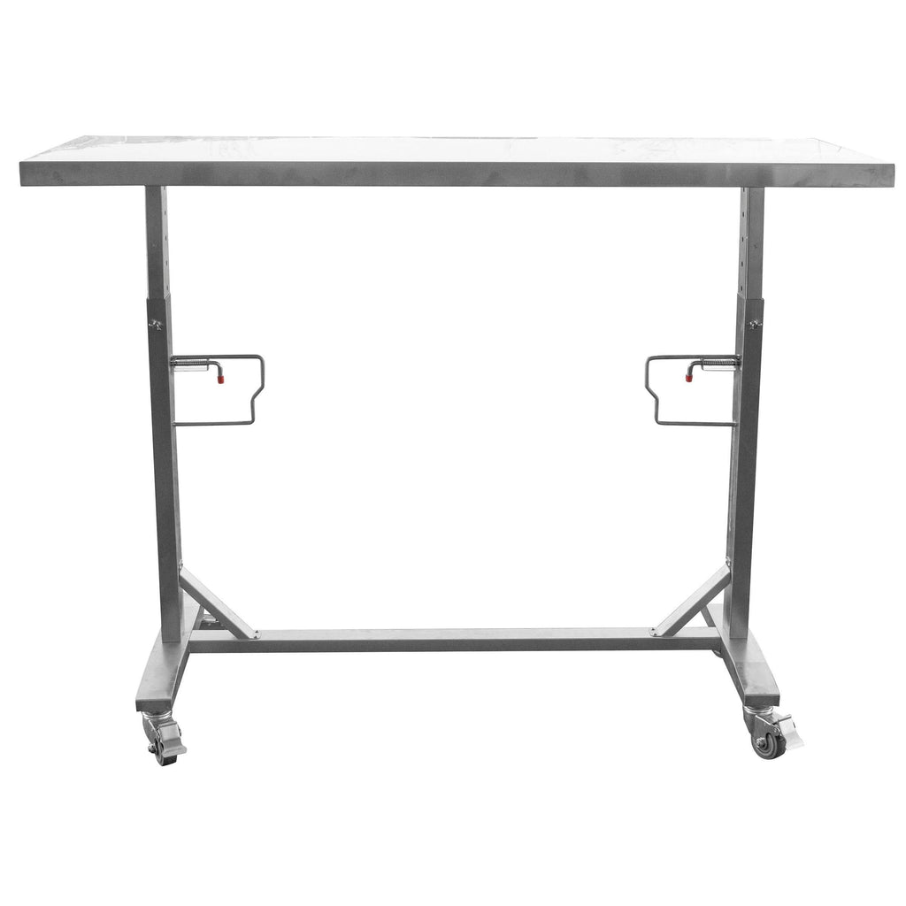 Stainless Steel Adjustable Height Work Table with Locking Casters M737708