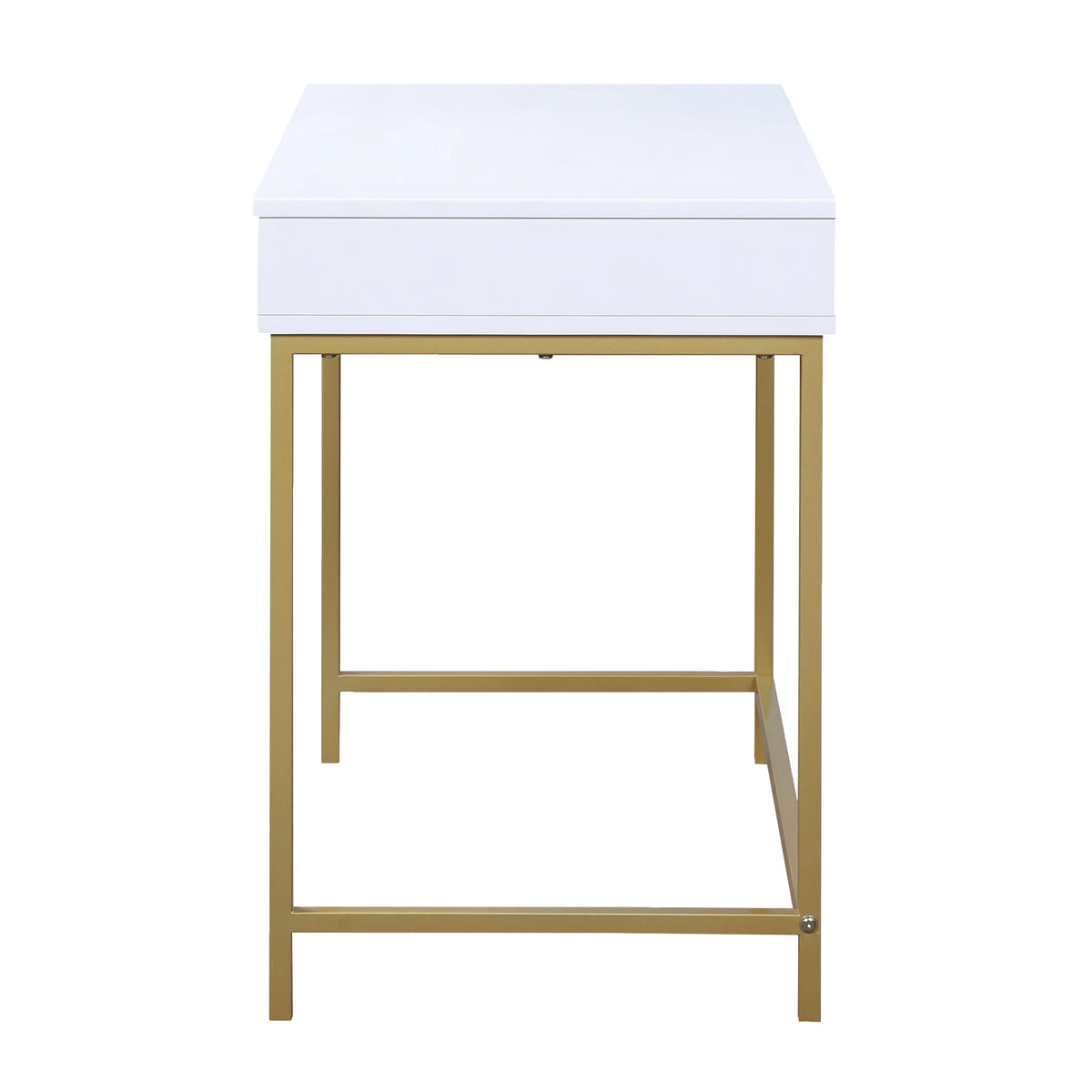 White Engineered Wood Desk with Metal Legs I761088