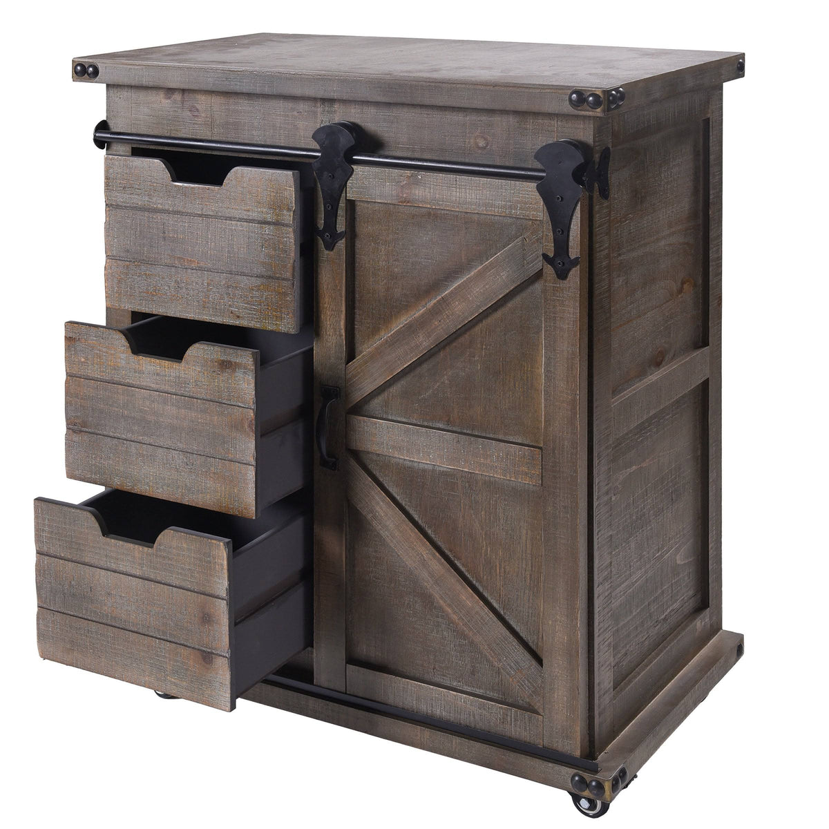 3-Drawer Driftwood Grey Side Cabinet A645950