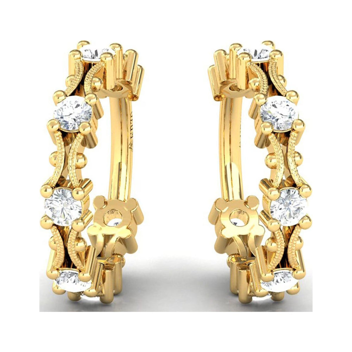 Rose Yellow 18kt Gold Hoop Earrings P341986
