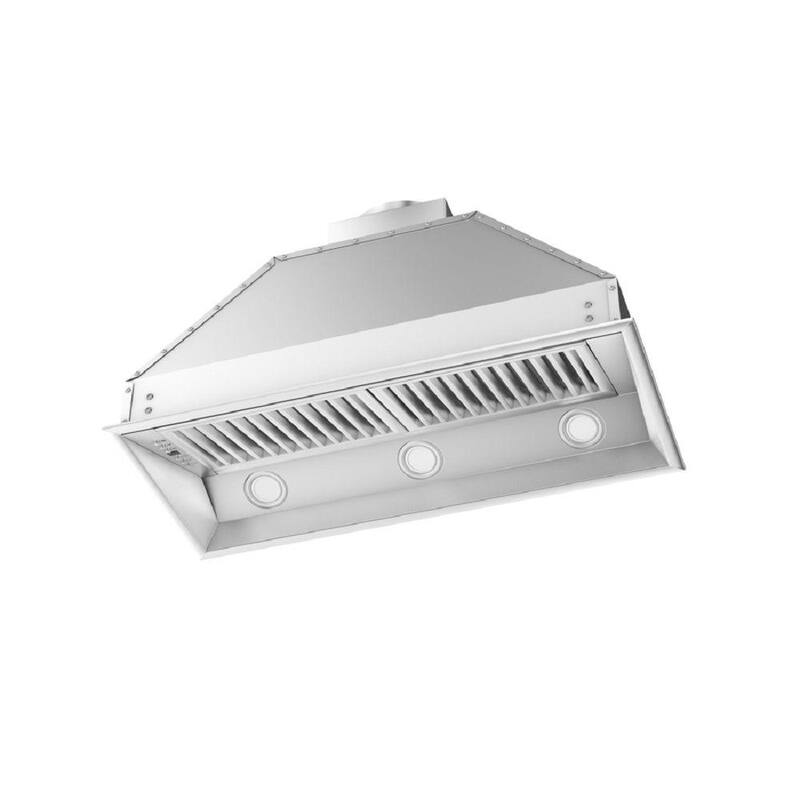 34 in. 700 CFM Ducted Range Hood Insert with Remote Blower in Stainless Steel T557
