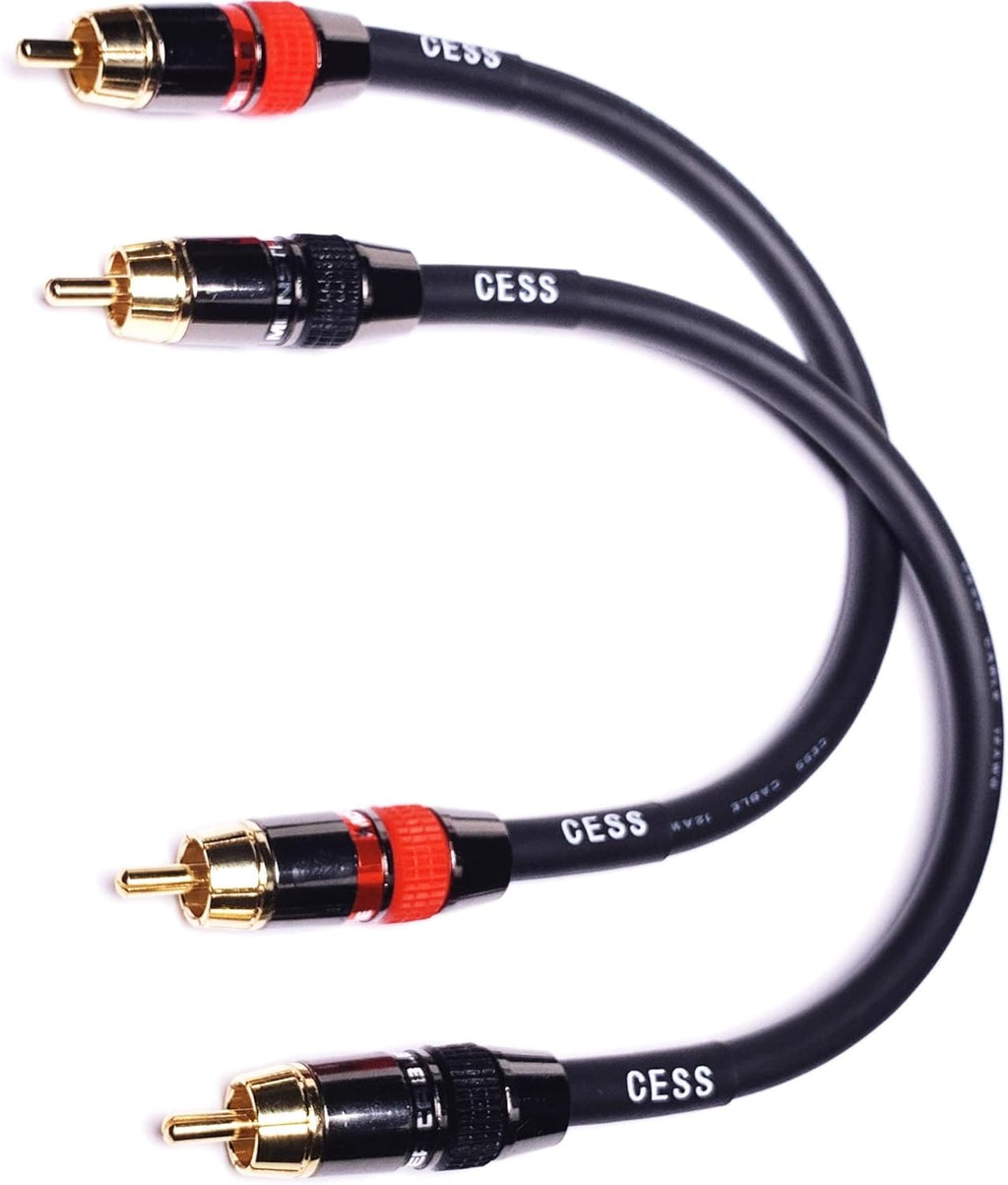 Low Noise 12 Gauge RCA Audio Patch Cable (1 Foot) Y230