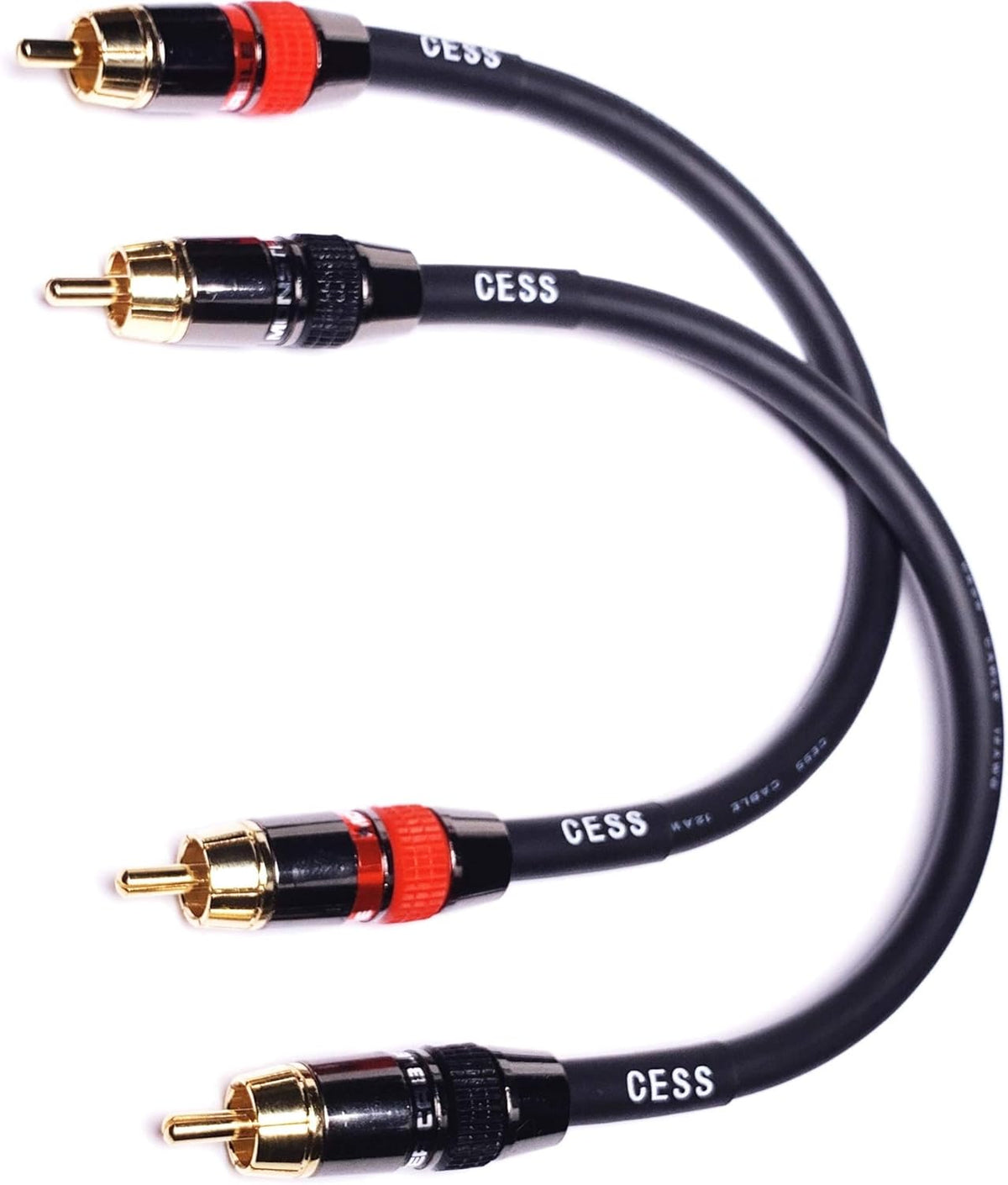 Low Noise 12 Gauge RCA Audio Patch Cable (1 Foot) Y230