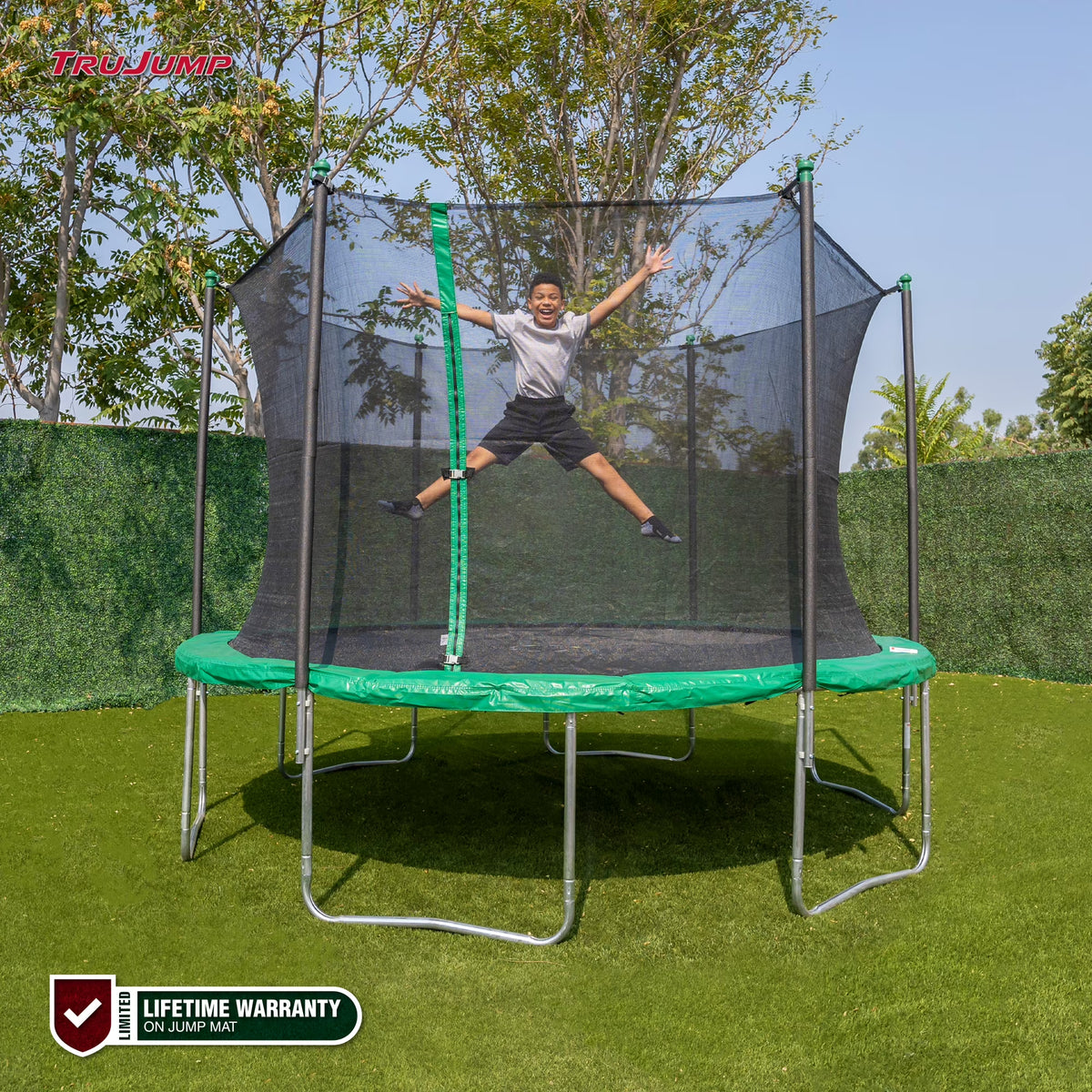 12' Trampoline with Safety Enclosure & Jump Mat X480