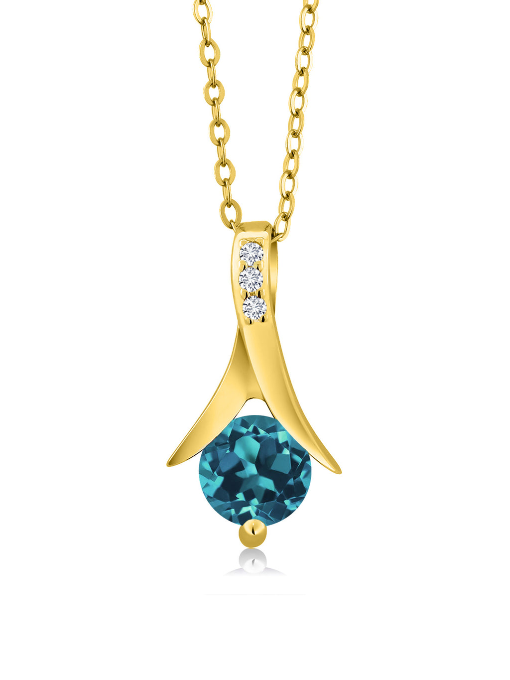 18K Yellow Gold Plated Silver Pendant with Chain V235230