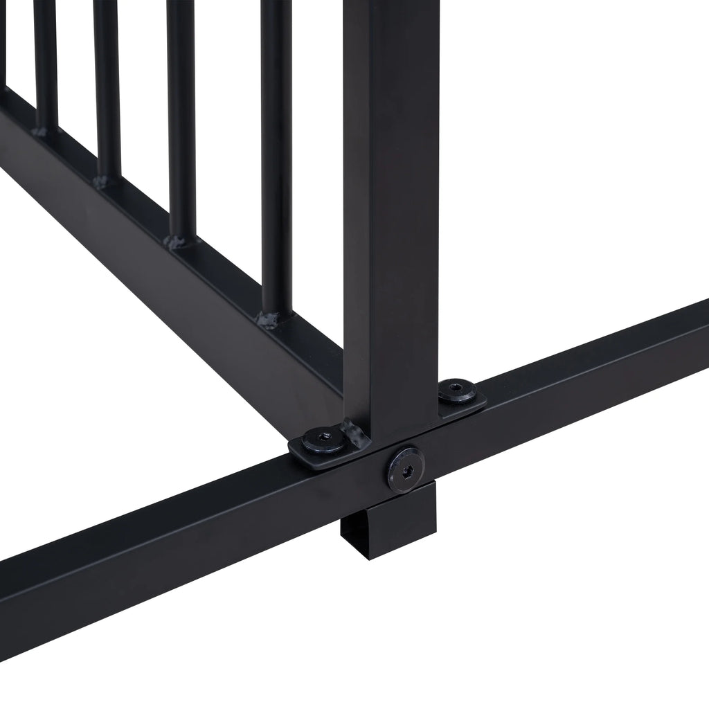 Black Twin Size Metal House Platform Beds Z709