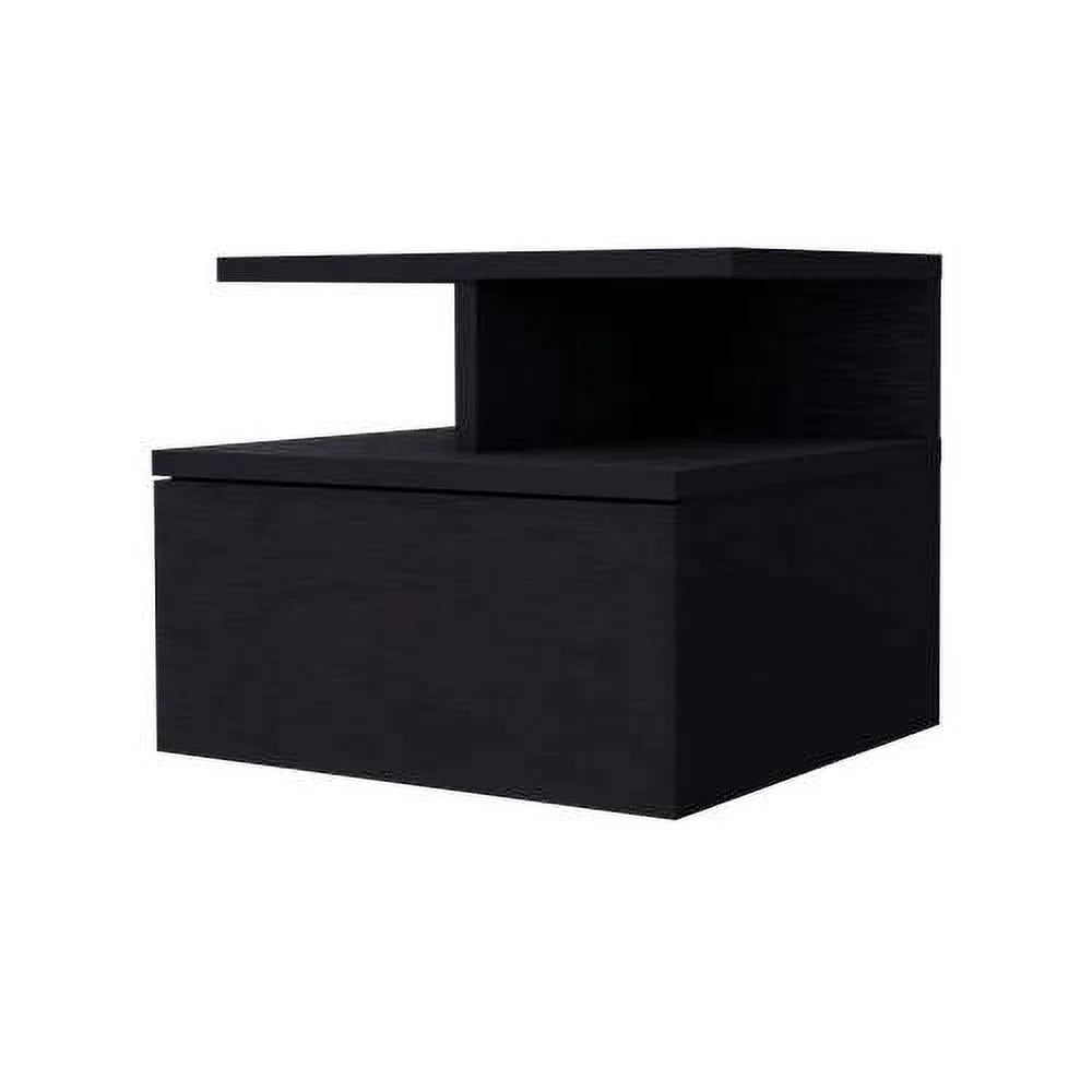Floating Nightstand with 2-Tier Shelf and 1-Drawer Y3362