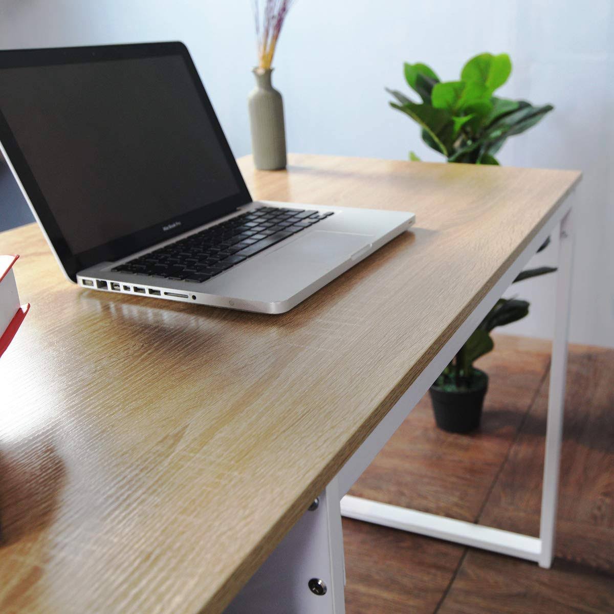 Wood Computer Desk with 5 Side Shelves L384
